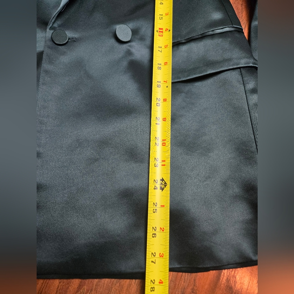 House Of Harlow 1960 Small Dark Green Satin Blazer Jacket - Picture 8 of 10
